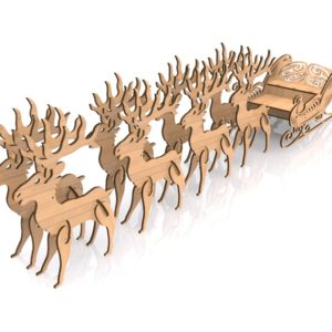 Reindeer and Ornate Sleigh